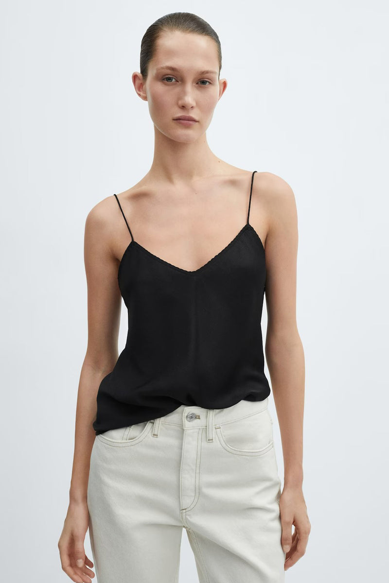 Top (bandes fines) Noir - MANGO