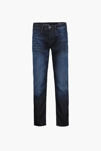 Jean slim en denim bleu foncé de GARCIA, avec un effet délavé sur les cuisses.