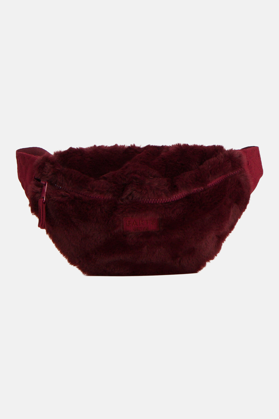 Sac bandoulière rouge foncé BARTS en matière imitation fourrure, vue de face