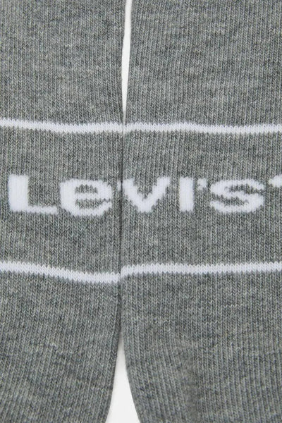 Chaussettes grises by Levi's®, avec rayures blanches et logo de la marque.