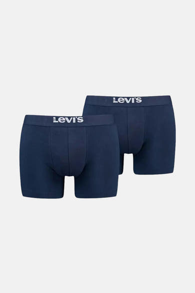 Boxers bleus de Levi's, lot de deux pièces, avec ceinture élastique logotypée.