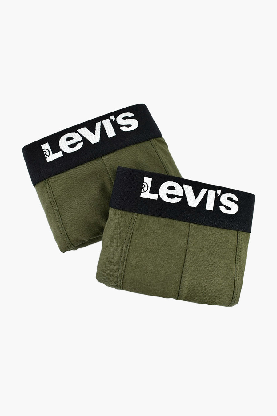 Boxers verts en coton mélangé de Levi's, avec ceinture noire logotypée.