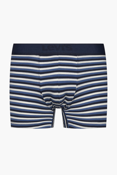 Boxer rayé bleu, blanc et marine de Levi's® Accessories, avec ceinture élastique logotypée.