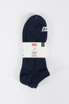 Set van drie paar blauwe enkelsokken van Levi's, met opgedrukt logo en gemaakt van gerecycled katoen.