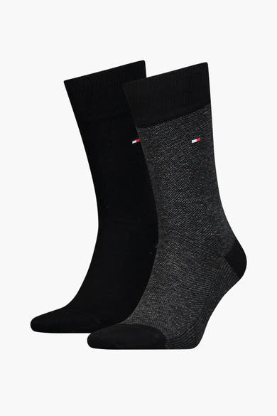 Zwarte sokken, een paar van Tommy Jeans, met een effen en getextureerd ontwerp.