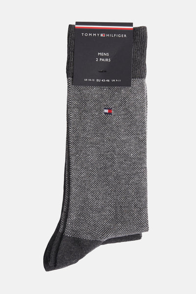 Grijze sokken van TOMMY JEANS met textuurpatroon en subtiel logo.