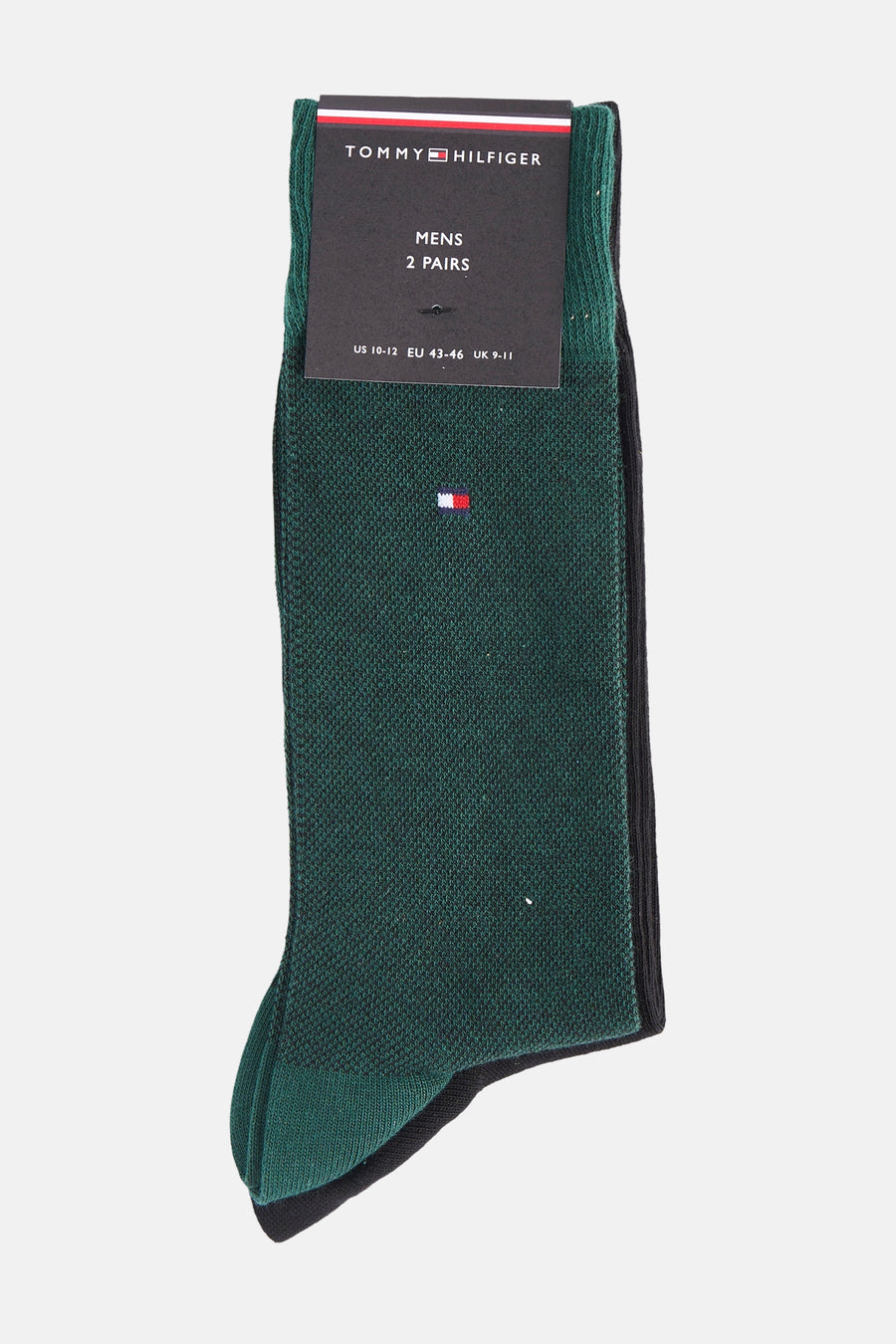 Chaussettes courtes vert foncé TOMMY JEANS avec logo et bordures noires