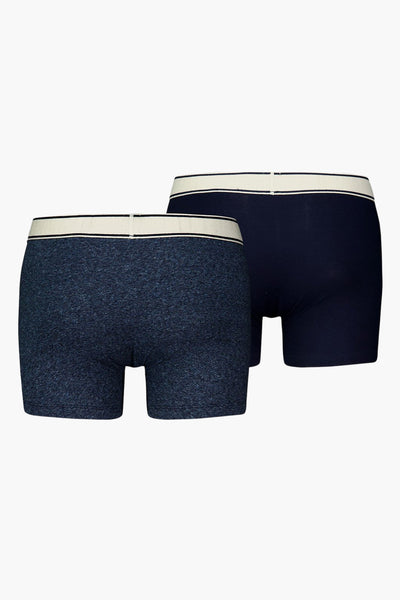 Boxers bleus de Levi's® Accessories avec ceinture élastique rayée, en coton mélangé texturé et uni.