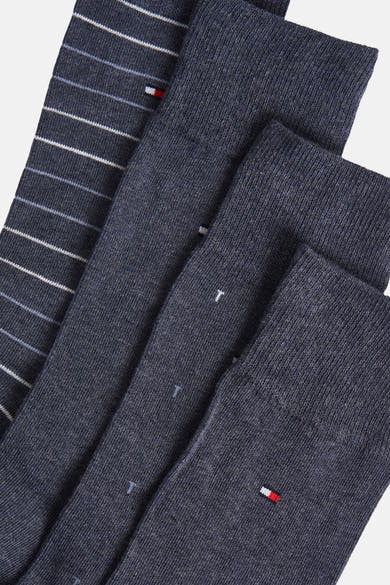 Blauwe sokken van TOMMY JEANS, effen en gestreept, met discreet logo.