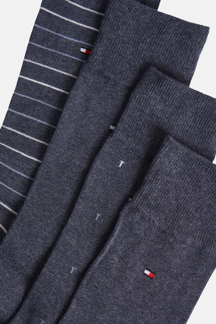 Blauwe sokken van TOMMY JEANS, effen en gestreept, met discreet logo.