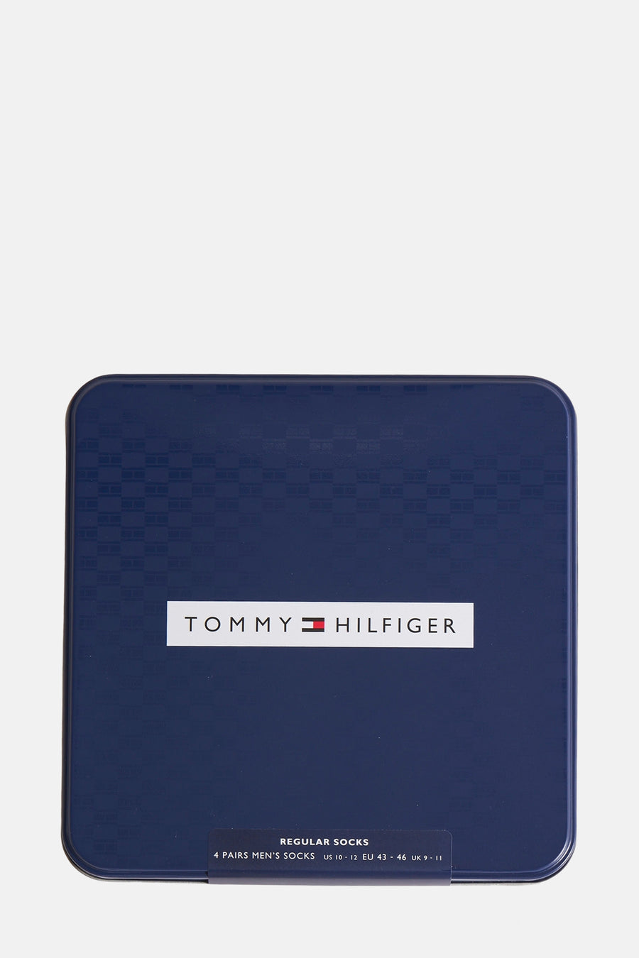 Coffret bleu de chaussettes pour homme de TOMMY JEANS avec motif quadrillé discret.
