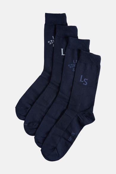 Blauwe sokken van Levi's Accessories, met discreete logo's op elke sok.