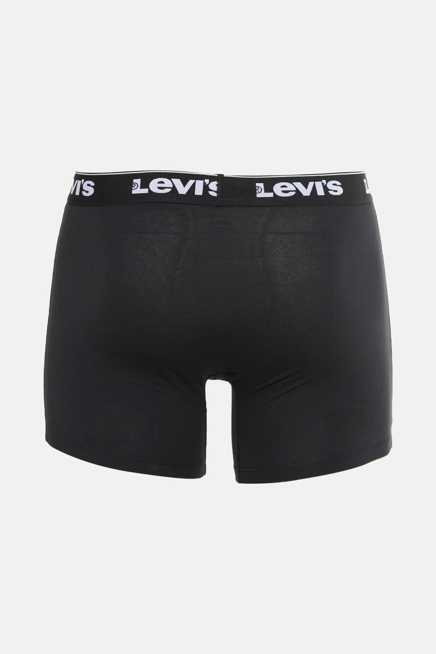 Boxer noir de Levi's, avec une ceinture élastique logotypée blanche, vue de dos.
