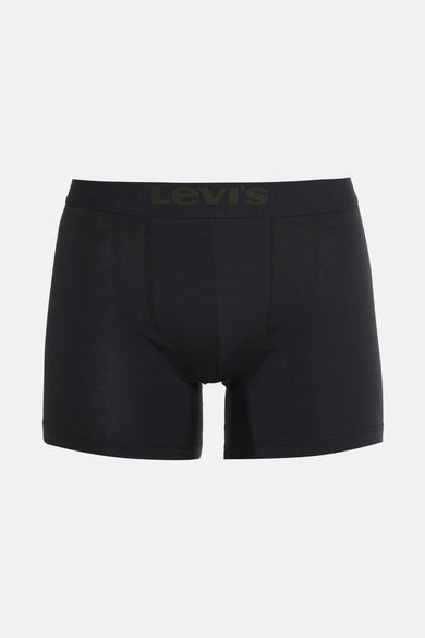 Boxer noir de Levi's, avec une ceinture élastique portant le logo de la marque.