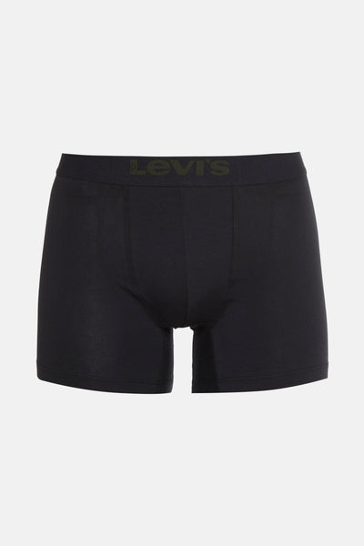 Boxer noir de Levi's, avec une ceinture élastique portant le logo de la marque.