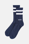 Paire de chaussettes bleu marine à rayures blanches et logo Levi's®