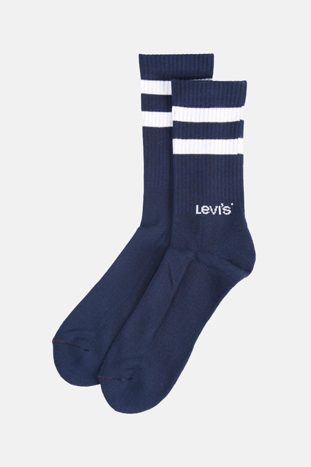 Paire de chaussettes bleu marine à rayures blanches et logo Levi's®