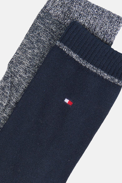 Chaussette bleu marine TOMMY JEANS avec motif chiné et logo drapeau