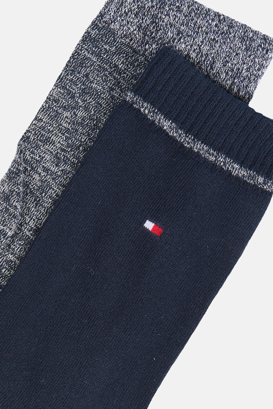 Chaussette bleu marine TOMMY JEANS avec motif chiné et logo drapeau
