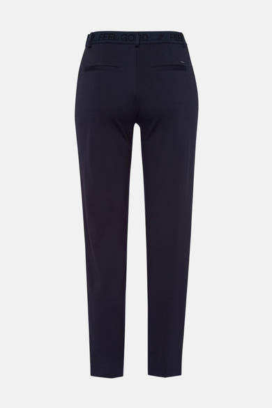 Pantalon de costume bleu marine de BRAX, avec des poches arrière passepoilées et une taille élastiquée avec inscription.