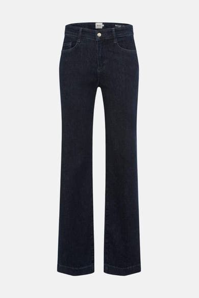 Jean large en denim bleu foncé de BRAX, avec poches avant et ourlets simples.
