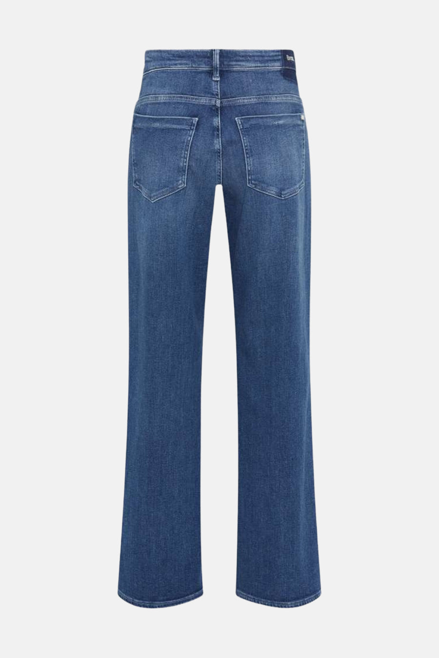 Jean large en denim bleu moyen de BRAX, présentant une coupe décontractée et des poches arrière classiques.
