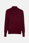 Pull à col montant rouge Terra di Siena en maille fine unie.