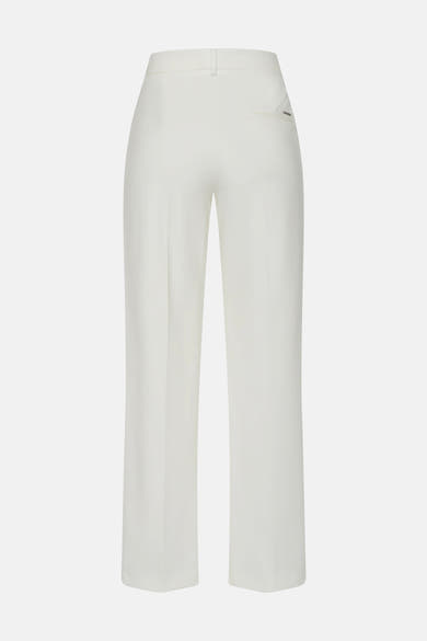 Pantalon de costume blanc de BRAX, avec une coupe droite et une poche arrière passepoilée.
