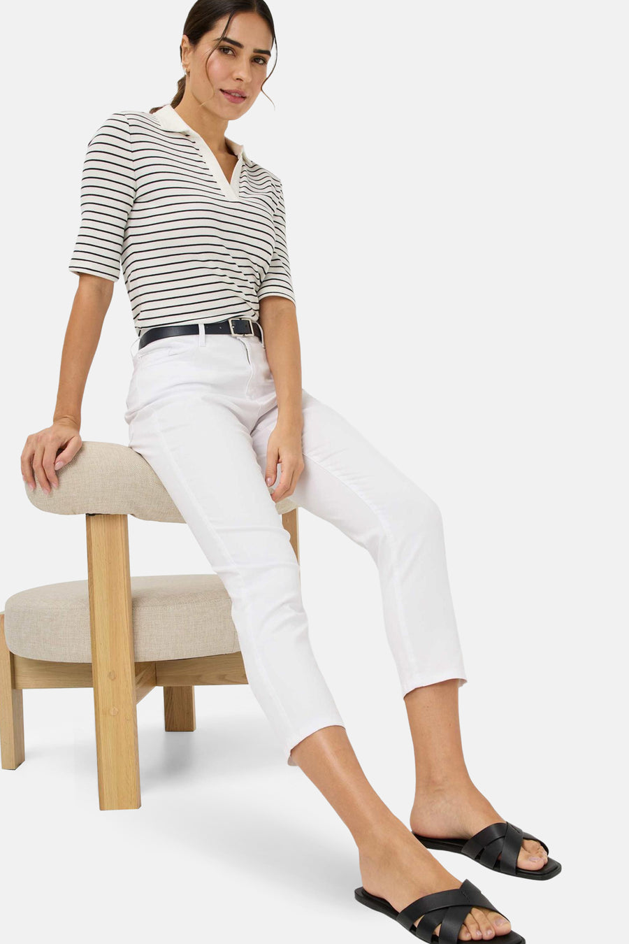 Witte denim slim fit jeans van Brax, met achterzakken en een rechte pasvorm.