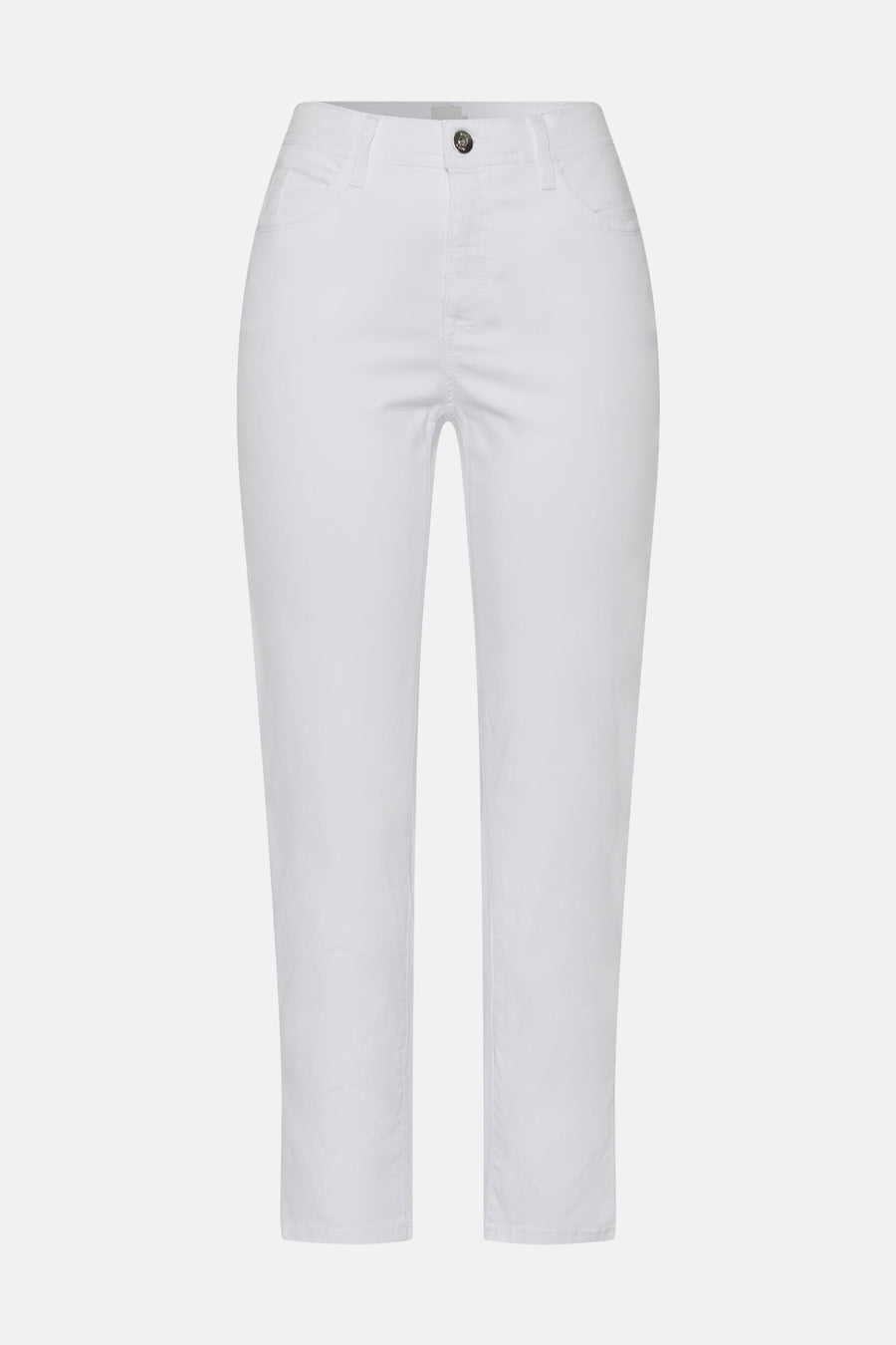 BRAX witte denim slim fit jeans, enkel lengte met klassieke zakken en knoopsluiting.