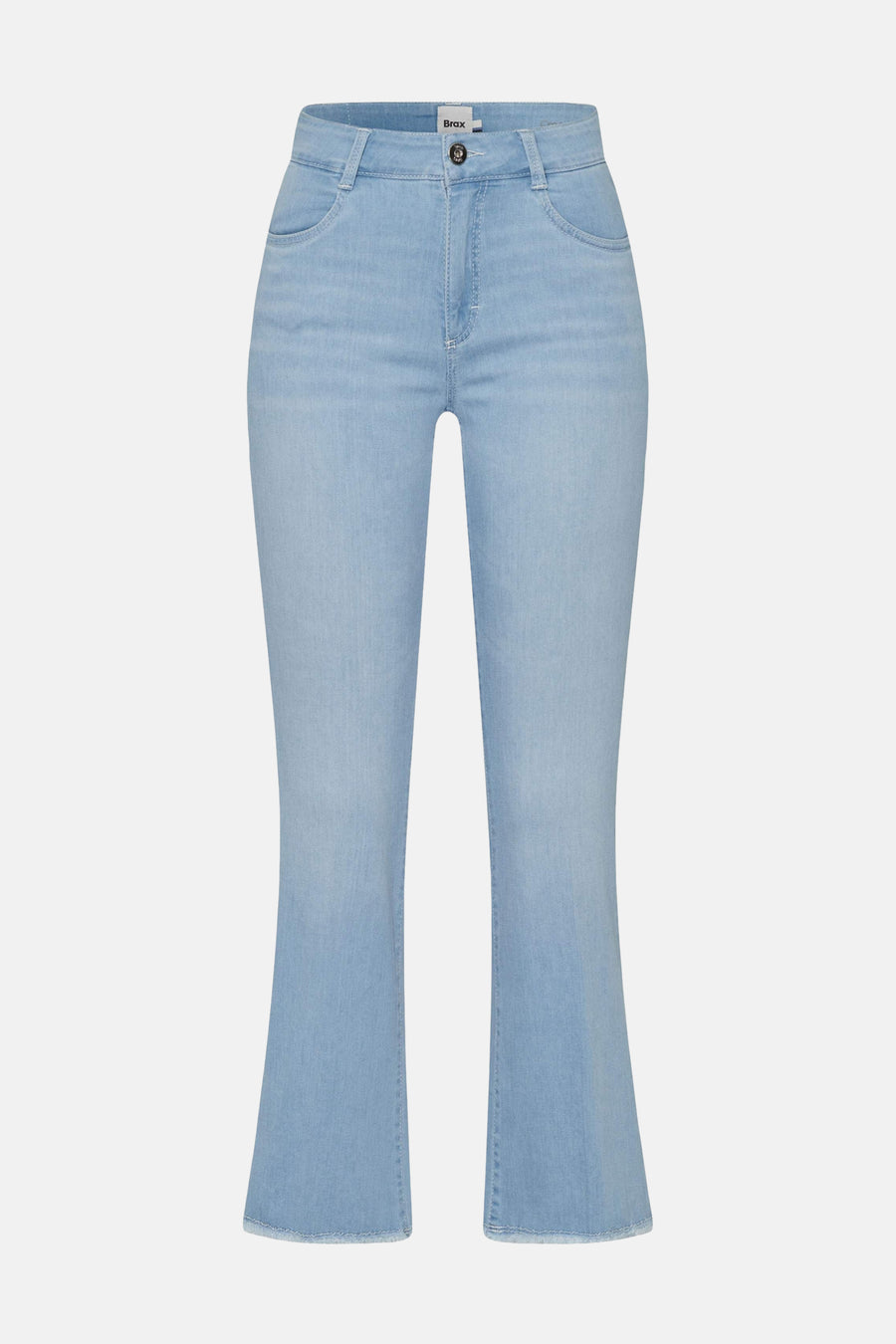 Jean slim en denim bleu clair de BRAX, coupe évasée en bas.