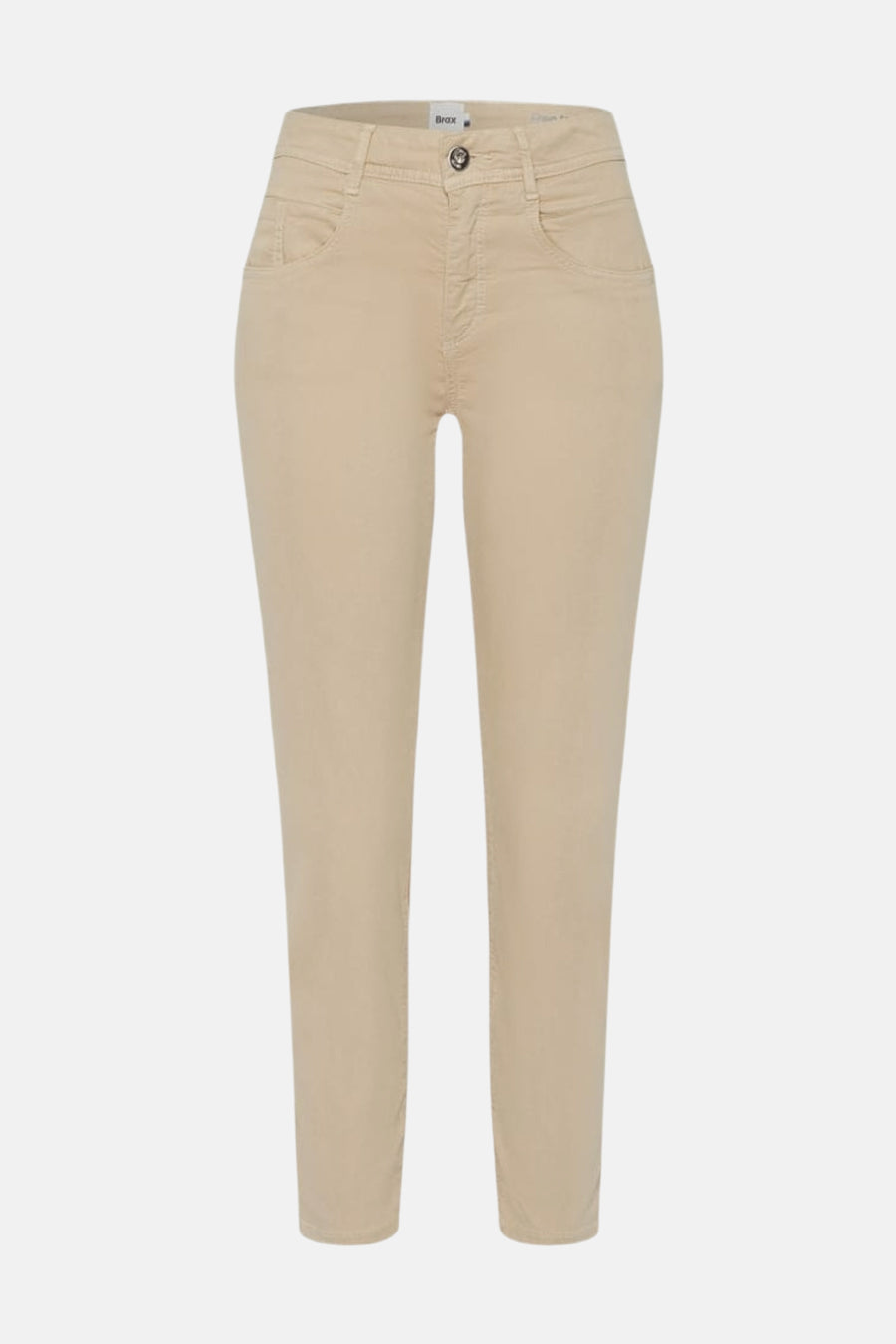 Jean slim couleur crème en denim de Brax, coupe ajustée et détails discrets.
