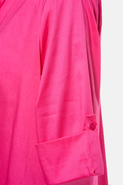 Robe rose à manches longues de Terra di Siena, avec bouton de manche.
