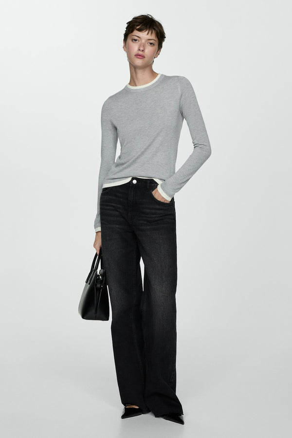 Pull col rond Gris - MANGO