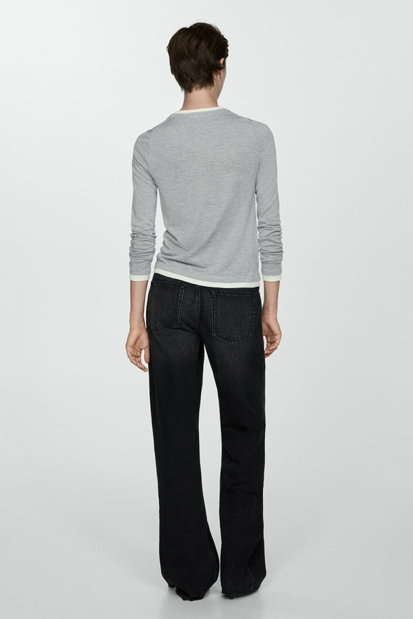 Pull col rond Gris - MANGO