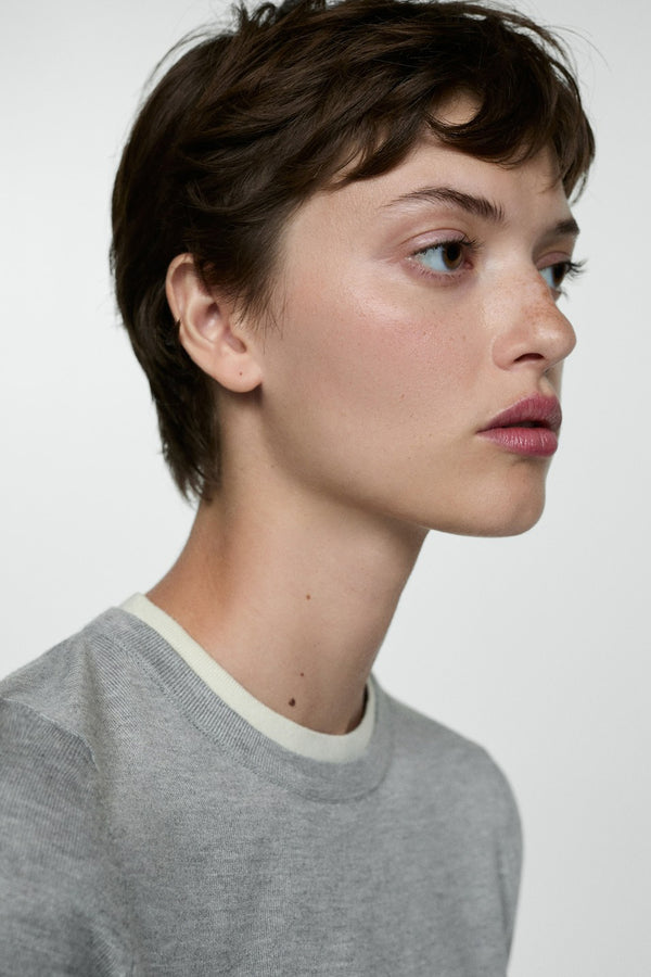 Pull col rond Gris - MANGO