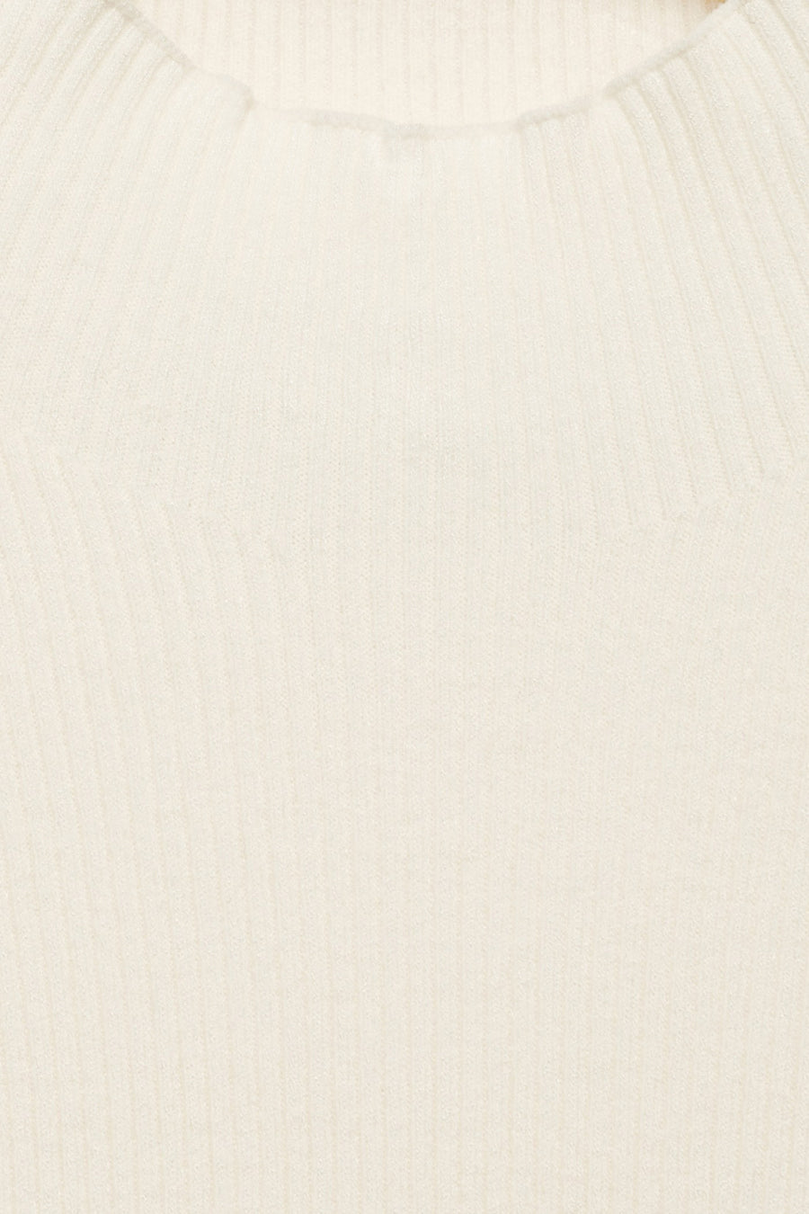 Witte trui met ronde hals van MANGO, in geribbelde textuur, nauwsluitend model.