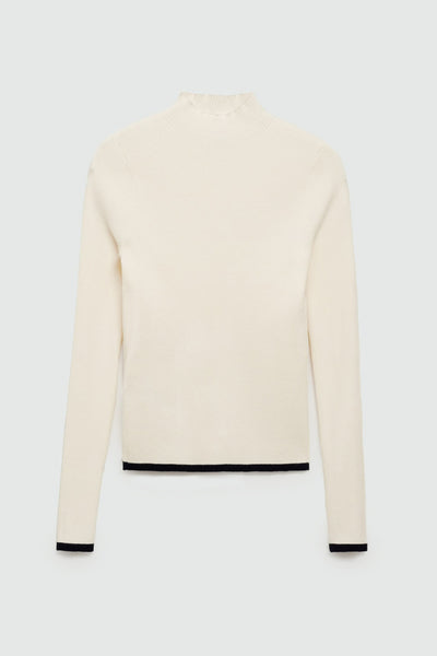 Pull col rond Blanc - MANGO