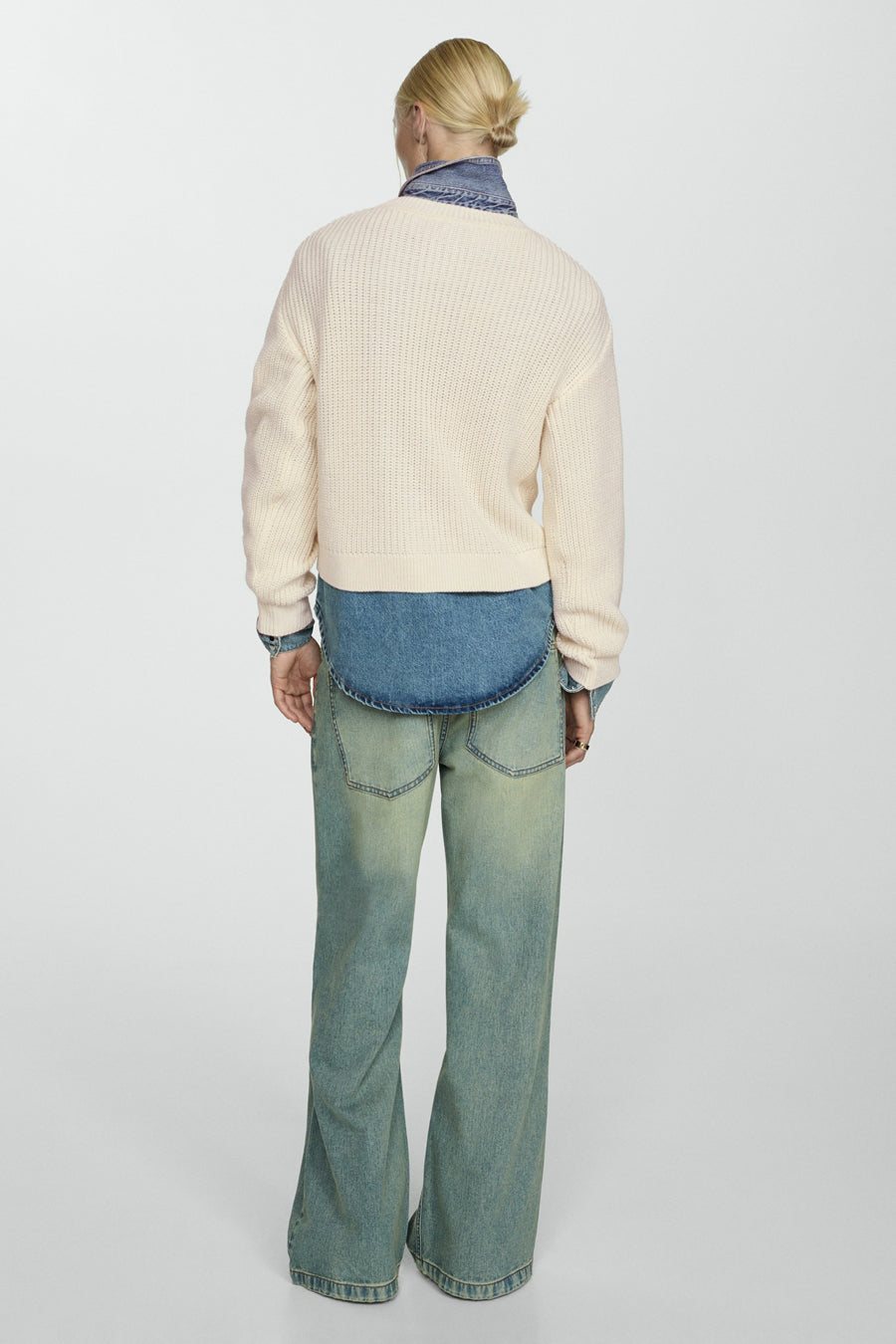 Pull col rond Blanc - MANGO