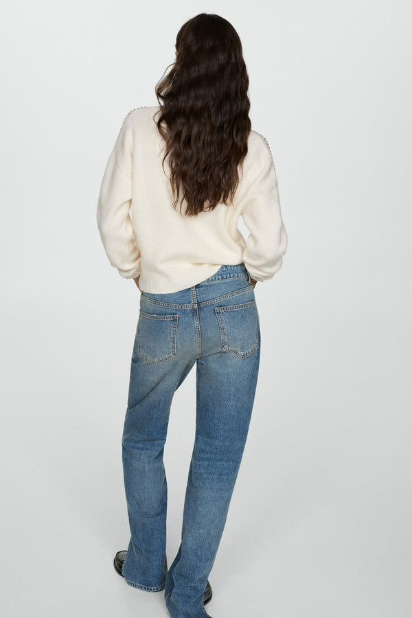 Pull col rond Blanc - MANGO