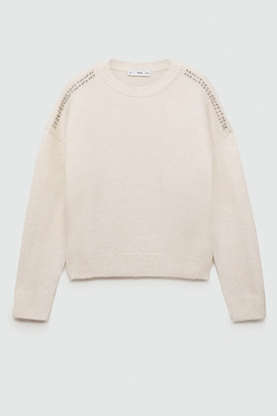 Pull col rond Blanc - MANGO
