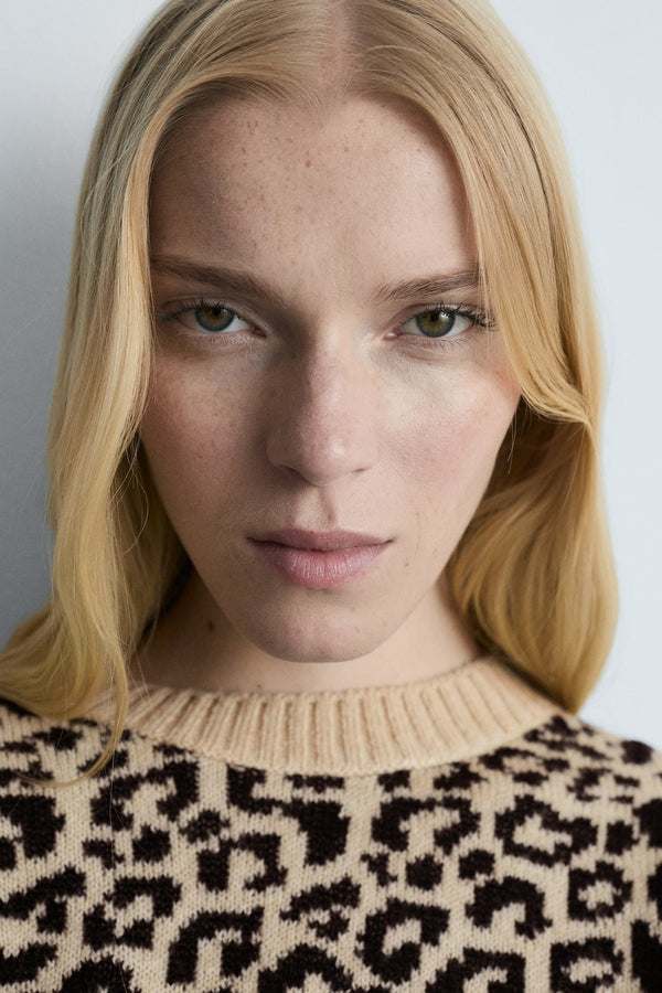 Pull col rond Blanc - MANGO