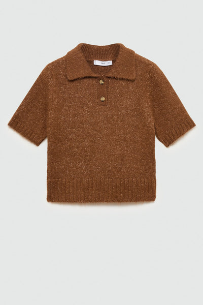 Pull col rond Brun - MANGO