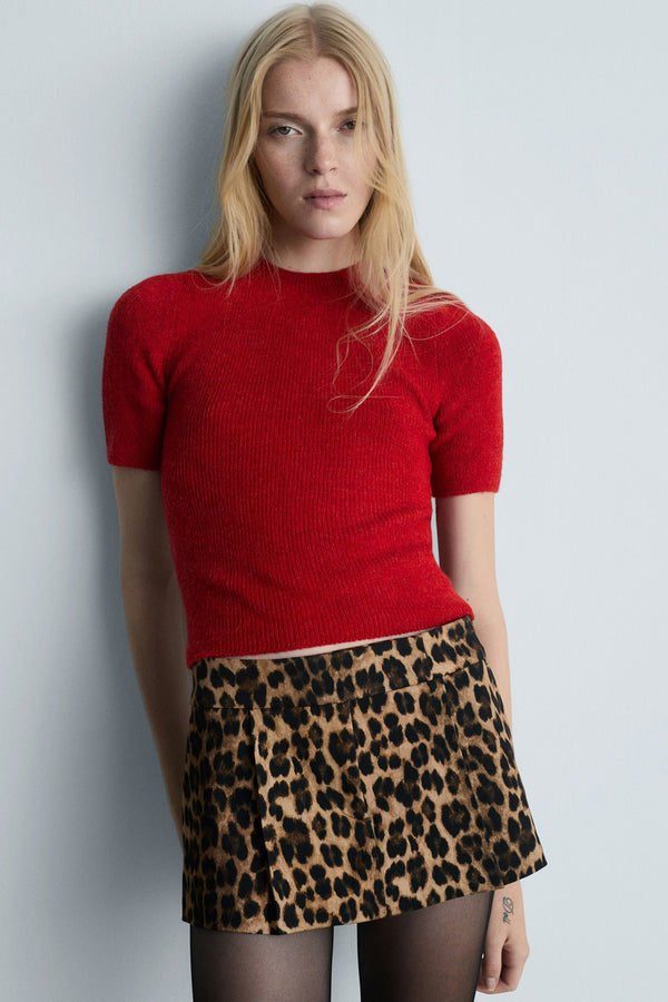 Pull col rond Rouge - MANGO