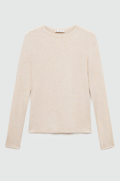 Top uni manches longues Brun - MANGO