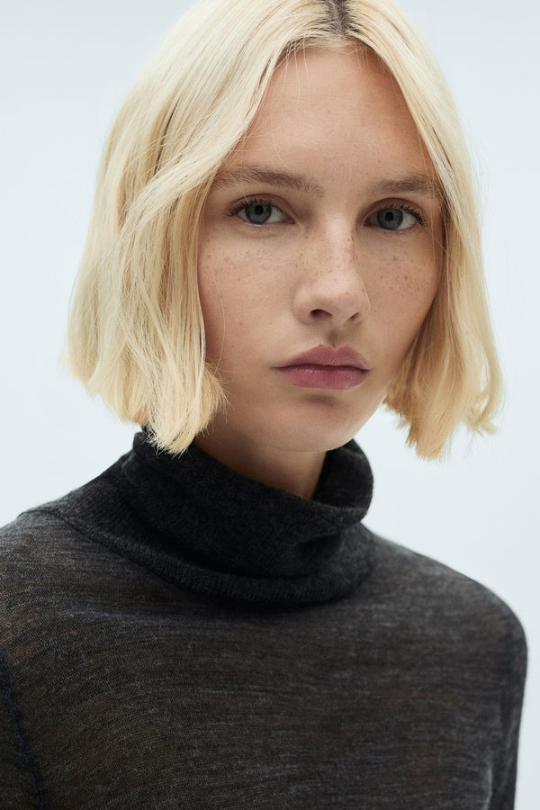 Pull col rond Noir - MANGO