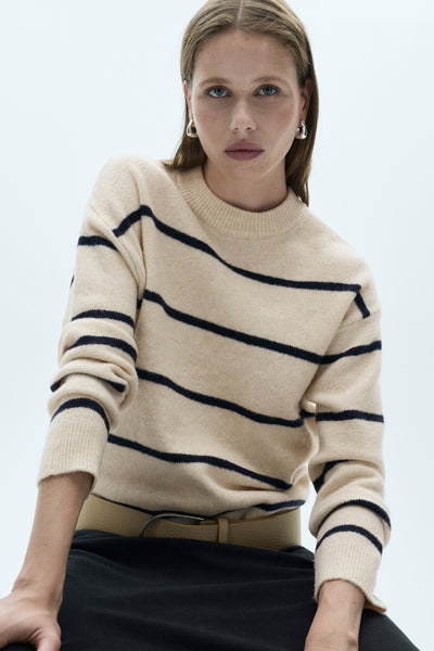 Pull col rond Brun - MANGO