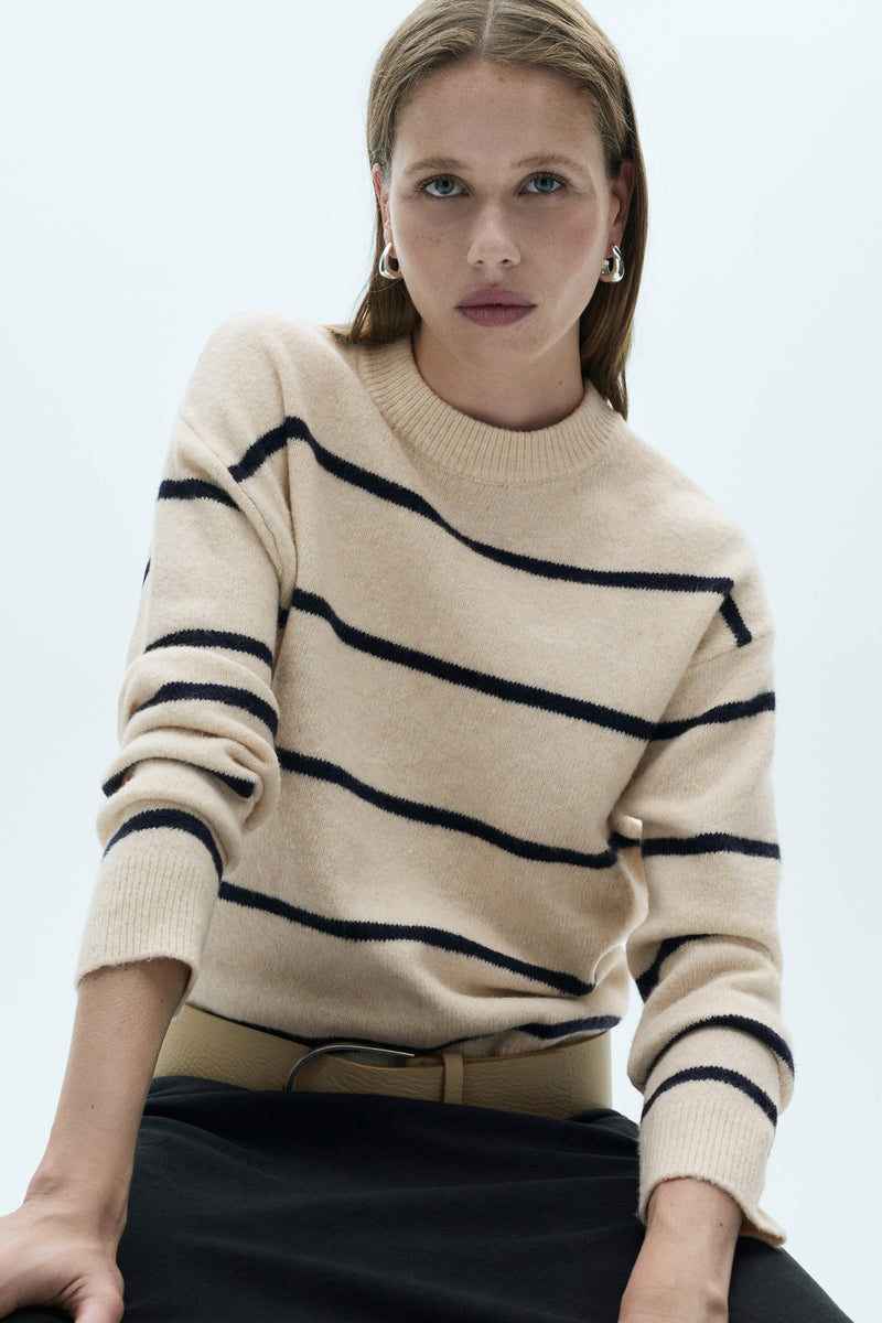 Pull col rond Brun - MANGO