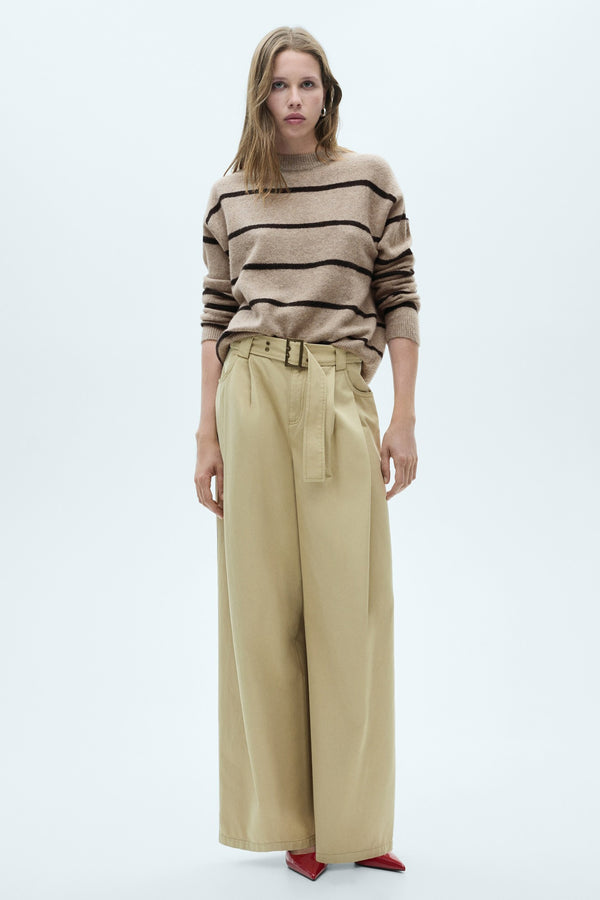 Pull col rond Brun - MANGO
