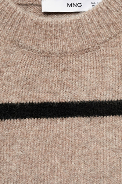 Pull col rond Brun - MANGO